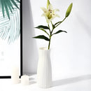 Geometric white nordic plastic vase living room floral decor by Decorbites