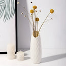Geometric white nordic plastic vase living room floral decor by Decorbites