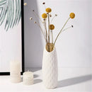 Geometric white nordic plastic vase living room floral decor by Decorbites