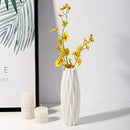 Geometric white nordic plastic vase living room floral decor by Decorbites