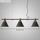 GobekUsa Nordic Style Adjustable Hanging Pendant Light with 3 Conical Metal Shades in Wood