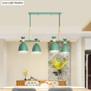 GobekUsa Nordic Style Island Pendant with 4 Metal Lights and Wood Detail