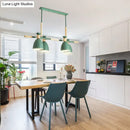 GobekUsa Nordic Style Island Pendant with 4 Metal Lights and Wood Detail