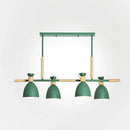 GobekUsa Nordic Style Island Pendant with 4 Metal Lights and Wood Detail