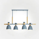 GobekUsa Nordic Style Island Pendant with 4 Metal Lights and Wood Detail