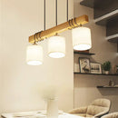GobekUsa Nordic Style LED Hanging Light: Cylindrical Dining & Island Ceiling Light in Wood Fabric