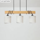 GobekUsa Nordic Style LED Hanging Light: Cylindrical Dining & Island Ceiling Light in Wood Fabric