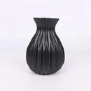 Glossy ribbed plastic flower vase set for living room decor by Decorbites