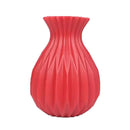 Glossy ribbed plastic flower vase set for living room decor by Decorbites