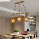 GobekUsa Nordic Style Wooden House Pendant Light with 3 Heads - Ideal for Dining Room