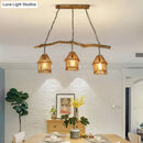 GobekUsa Nordic Style Wooden House Pendant Light with 3 Heads - Ideal for Dining Room