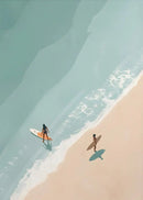 Minimalist turquoise beach art prints set of 8 – living room wall art by Decorbites