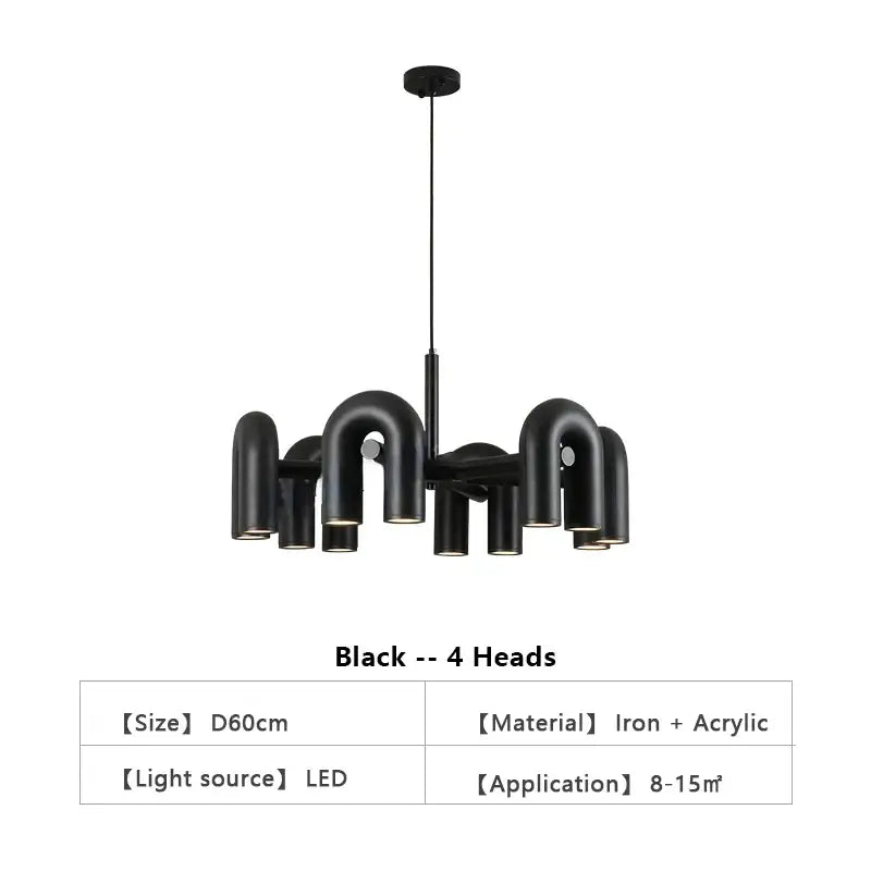 GobekUsa Nordic U Shape LED Ceiling Chandelier, photo 12 of 40
