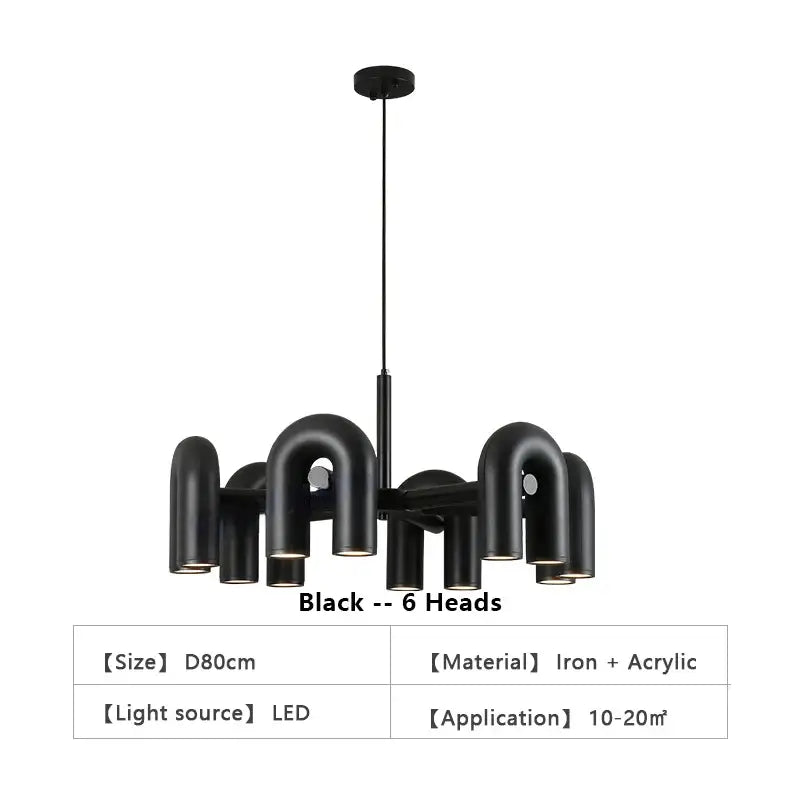 GobekUsa Nordic U Shape LED Ceiling Chandelier, photo 15 of 40