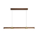 GobekUsa Nordic Wood Island Pendant LED Strip Light in Brown for Dining Table