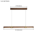 GobekUsa Nordic Wood Island Pendant LED Strip Light in Brown for Dining Table