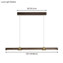 GobekUsa Nordic Wood Island Pendant LED Strip Light in Brown for Dining Table