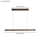 GobekUsa Nordic Wood Island Pendant LED Strip Light in Brown for Dining Table