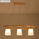 GobekUsa Nordic Wood Pendant Light with Glass Lampshade for Dining Table