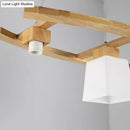 GobekUsa Nordic Wood Pendant Light with Glass Lampshade for Dining Table