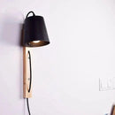 GobekUsa Nordic Wood Plug In Wall Sconce