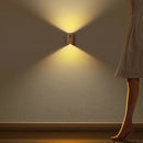 Modern wooden battery operated wall sconce bedroom motion sensor light by Decorbites