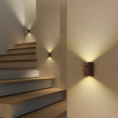 Modern wooden battery operated wall sconce bedroom motion sensor light by Decorbites