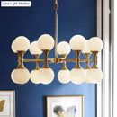 GobekUsa Opal Glass Chandelier Light with 12/16 Brass Globe Heads – Postmodern Ceiling Hanging Lamp