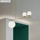 GobekUsa Opal Glass Globe Pendant Lamp: Elegant 3-Bulb Island Lighting in Gold