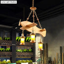 GobekUsa Orange Glass Island Pendant Light w/ Fish/Guitar Design - Farm Gold Kerosene Hanging Lamp Kit