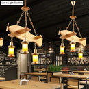 GobekUsa Orange Glass Island Pendant Light w/ Fish/Guitar Design - Farm Gold Kerosene Hanging Lamp Kit