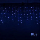 Warm golden outdoor christmas waterfall lights outdoor curtain string by Decorbites