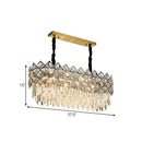 GobekUsa Oval Island Light Fixture with Crystal Prisms - 10 Bulbs, Contemporary Design