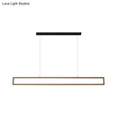GobekUsa Oversized LED Island Pendant Light - Rectangular Aluminum Black Ceiling Lamp in Warm/White/Natural Light