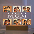 GobekUsa Personalized Custom Photo Text 3D Acrylic Lamp Customized Bedroom NightLight for MOM DAD LOVE Family Birthday Christmas Day Gift