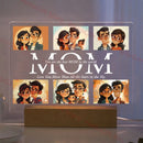 GobekUsa Personalized Custom Photo Text 3D Acrylic Lamp Customized Bedroom NightLight for MOM DAD LOVE Family Birthday Christmas Day Gift