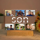 GobekUsa Personalized Custom Photo Text 3D Acrylic Lamp Customized Bedroom NightLight for MOM DAD LOVE Family Birthday Christmas Day Gift