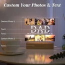 GobekUsa Personalized Custom Photo Text 3D Acrylic Lamp Customized Bedroom NightLight for MOM DAD LOVE Family Birthday Christmas Day Gift