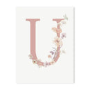 Personalized pink floral letter z wall art nursery decor by Decorbites