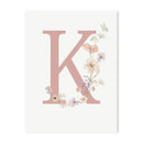 Personalized pink floral letter z wall art nursery decor by Decorbites