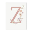 Personalized pink floral letter z wall art nursery decor by Decorbites