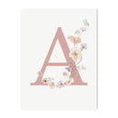 Personalized pink floral letter z wall art nursery decor by Decorbites