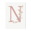 Personalized pink floral letter z wall art nursery decor by Decorbites