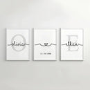 GobekUsa Personalized Set of 3 Custom Name Wall Art
