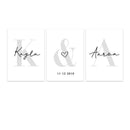 GobekUsa Personalized Set of 3 Custom Name Wall Art