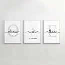 GobekUsa Personalized Set of 3 Custom Name Wall Art