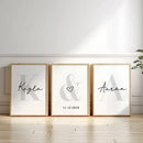 GobekUsa Personalized Set of 3 Custom Name Wall Art