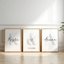 GobekUsa Personalized Set of 3 Custom Name Wall Art
