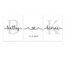 GobekUsa Personalized Set of 3 Custom Name Wall Art