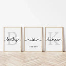 GobekUsa Personalized Set of 3 Custom Name Wall Art